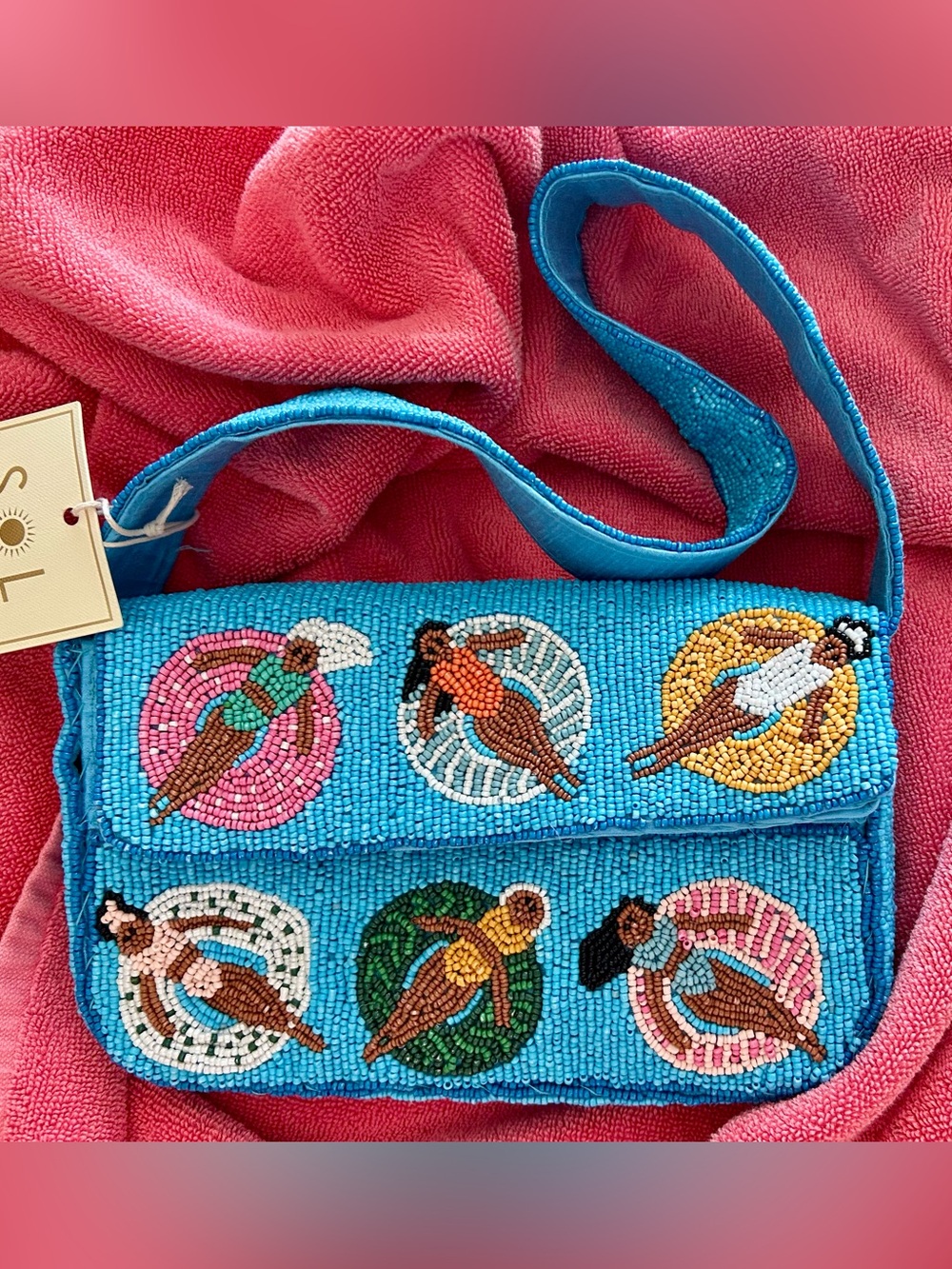 NWT- Sol & Mer Floating Beach Beauties Beaded Bag